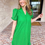 The Graceful Gathering Midi Dress - Green-500 Midi-ENTRO-July & June Women's Fashion Boutique Located in San Antonio, Texas