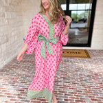 Pink Blooms Midi Dress-500 Midi-ENTRO-July & June Women's Fashion Boutique Located in San Antonio, Texas