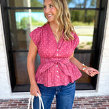 Girls Night Out Blouse - Mauve Rust-200 Fashion Blouses-ENTRO-July & June Women's Fashion Boutique Located in San Antonio, Texas