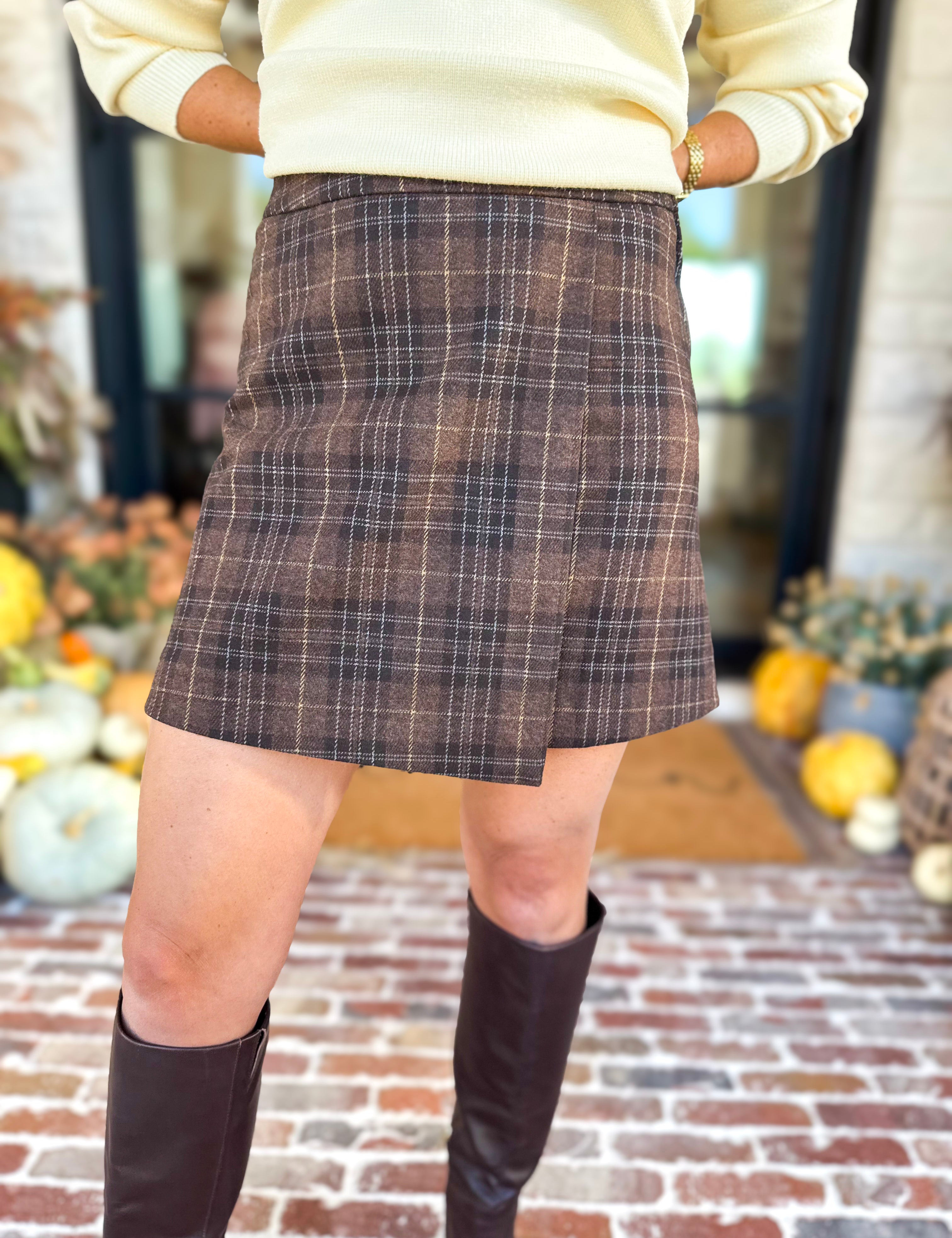 The Remi Plaid Mini Skirt-510 Mini-SKIES ARE BLUE-July & June Women's Fashion Boutique Located in San Antonio, Texas