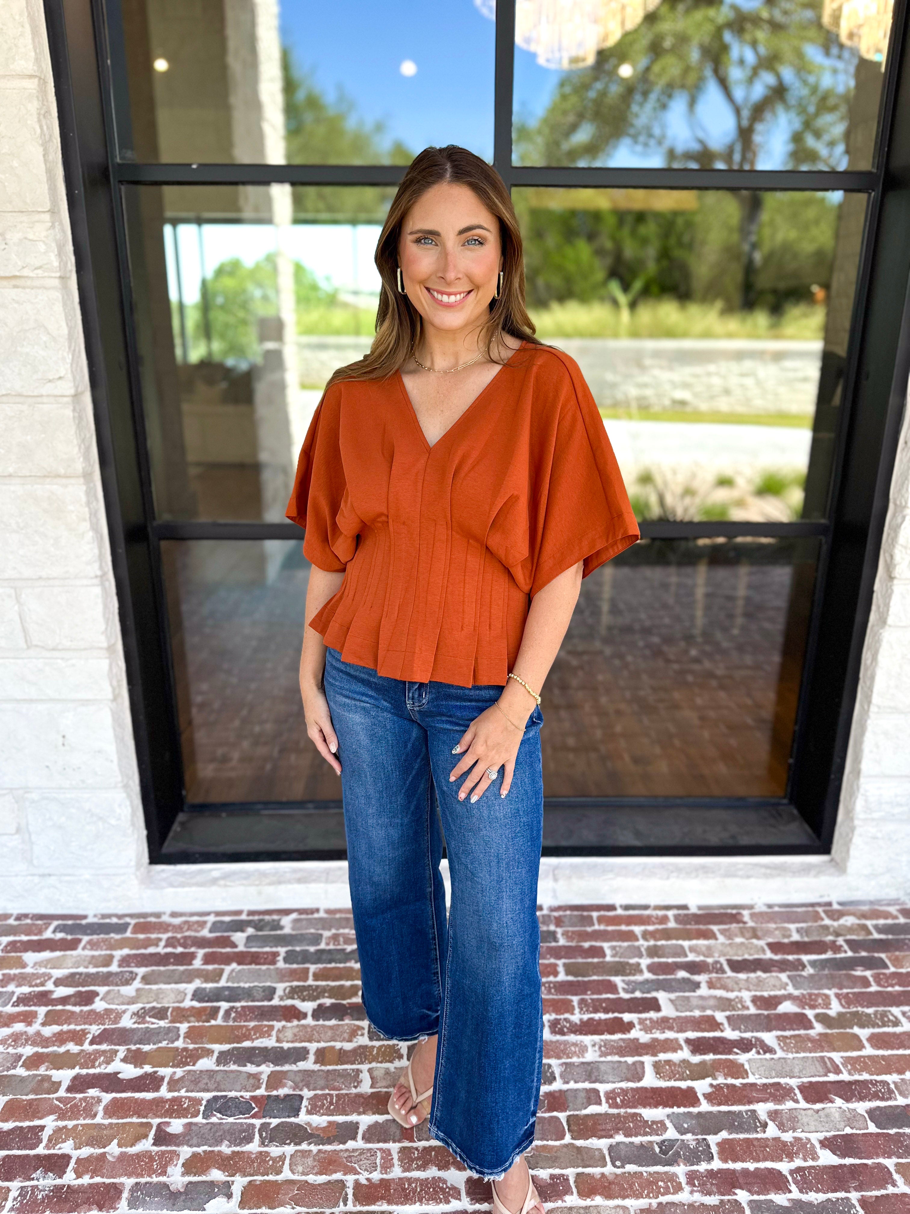 Elevated Chic Top - Clay-200 Fashion Blouses-ENTRO-July & June Women's Fashion Boutique Located in San Antonio, Texas