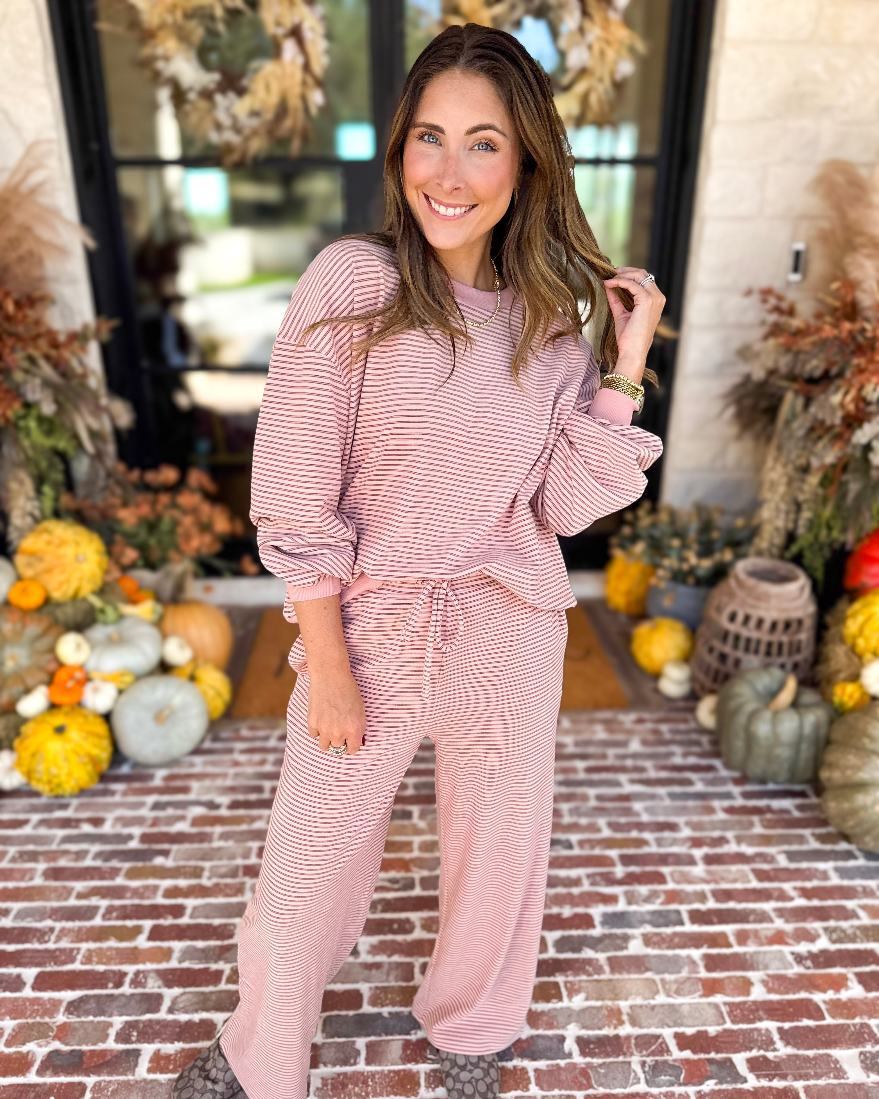 Cozy Time Lounge Set - Ballet Pink-300 Athleisure/Lounge-POLOGRAM-July & June Women's Fashion Boutique Located in San Antonio, Texas