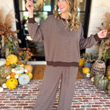 Cozy Time Lounge Set - Chocolate Cream-300 Athleisure/Lounge-POLOGRAM-July & June Women's Fashion Boutique Located in San Antonio, Texas