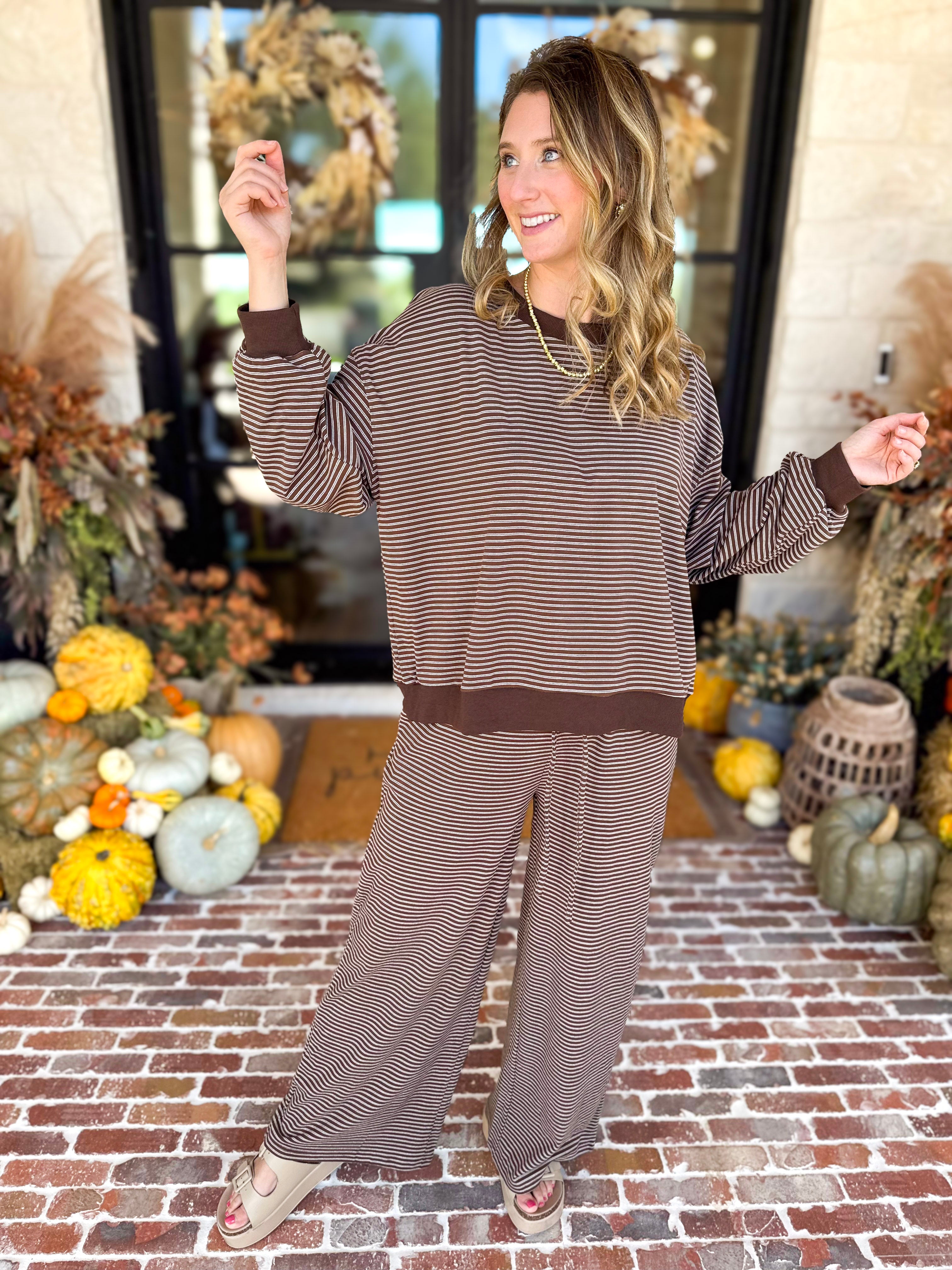 Cozy Time Lounge Set - Chocolate Cream-300 Athleisure/Lounge-POLOGRAM-July & June Women's Fashion Boutique Located in San Antonio, Texas