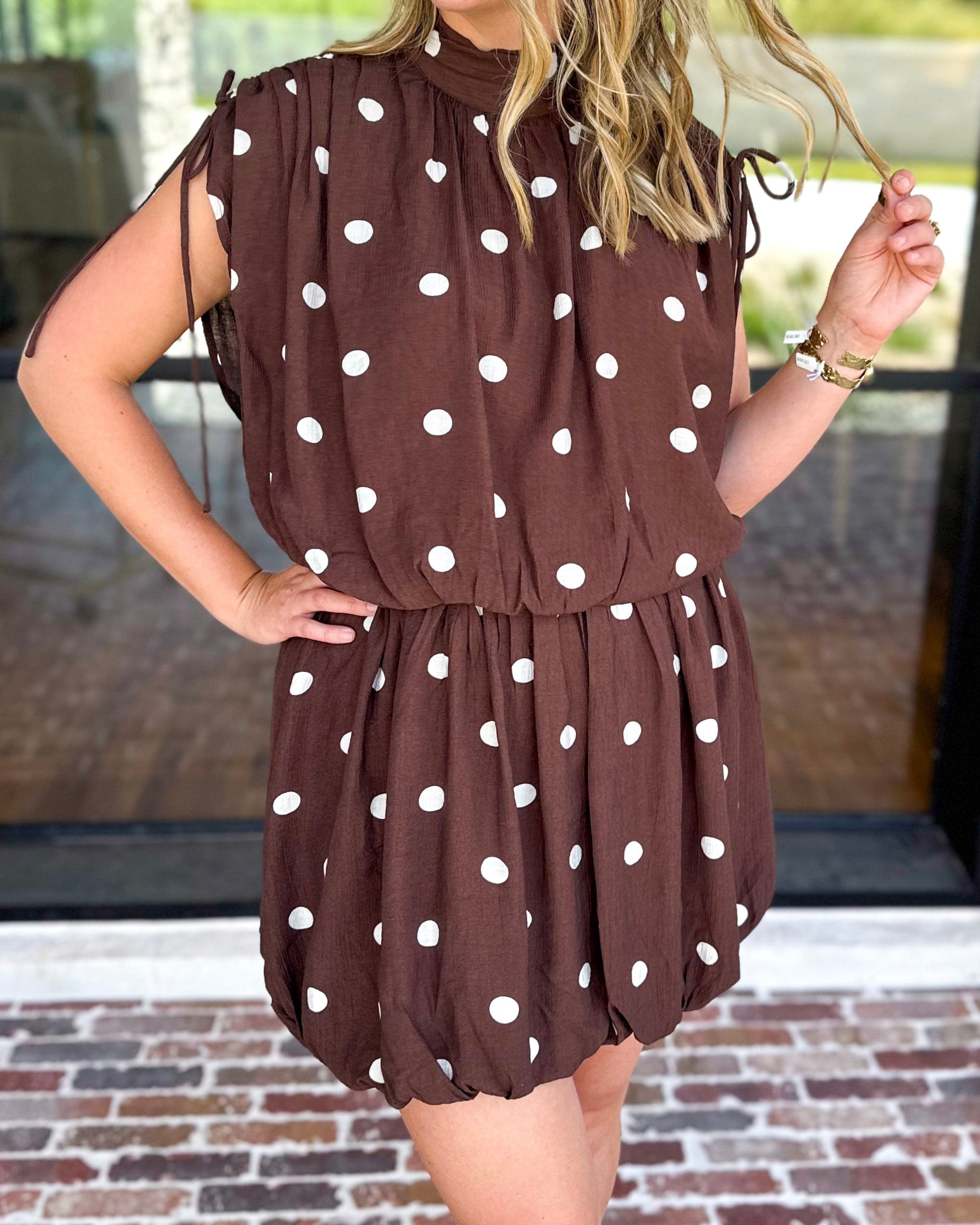 Flirty Polka Dot Mini Dress-510 Mini-ENTRO-July & June Women's Fashion Boutique Located in San Antonio, Texas