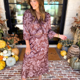 Current Air - Blushing Florals Wrap Blouse-200 Fashion Blouses-CURRENT AIR CLOTHING-July & June Women's Fashion Boutique Located in San Antonio, Texas