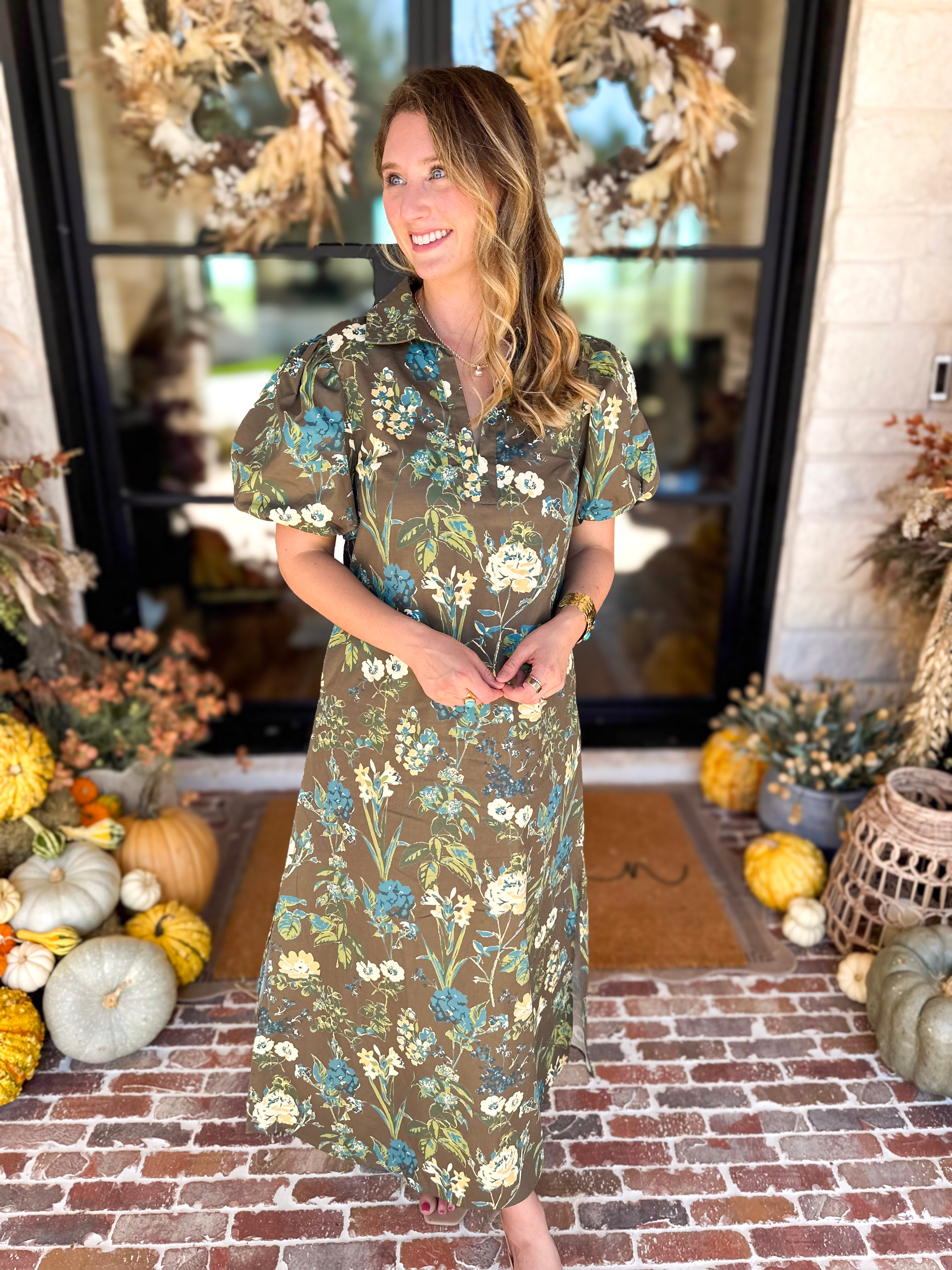 Fresh Take Floral Midi Dress-500 Midi-TCEC-July & June Women's Fashion Boutique Located in San Antonio, Texas