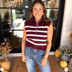 PINK FRIDAY- Half Zip Sweater - Maroon - IN STORE - FINAL SALE-PINK FRIDAY DOORBUSTERS-DOUBLE ZERO-July & June Women's Fashion Boutique Located in San Antonio, Texas