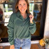 PINK FRIDAY DOORBUSTERS - Henley Polo Top - Green - ONLINE - FINAL SALE-PINK FRIDAY DOORBUSTERS-DOUBLE ZERO-July & June Women's Fashion Boutique Located in San Antonio, Texas