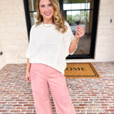 Asymmetrical Knit Sweater Top - Off White-230 Sweaters/Cardis-RAE MODE-July & June Women's Fashion Boutique Located in San Antonio, Texas