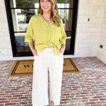 Linen Scalloped Pants - Natural-400 Pants-ALLIE ROSE-July & June Women's Fashion Boutique Located in San Antonio, Texas