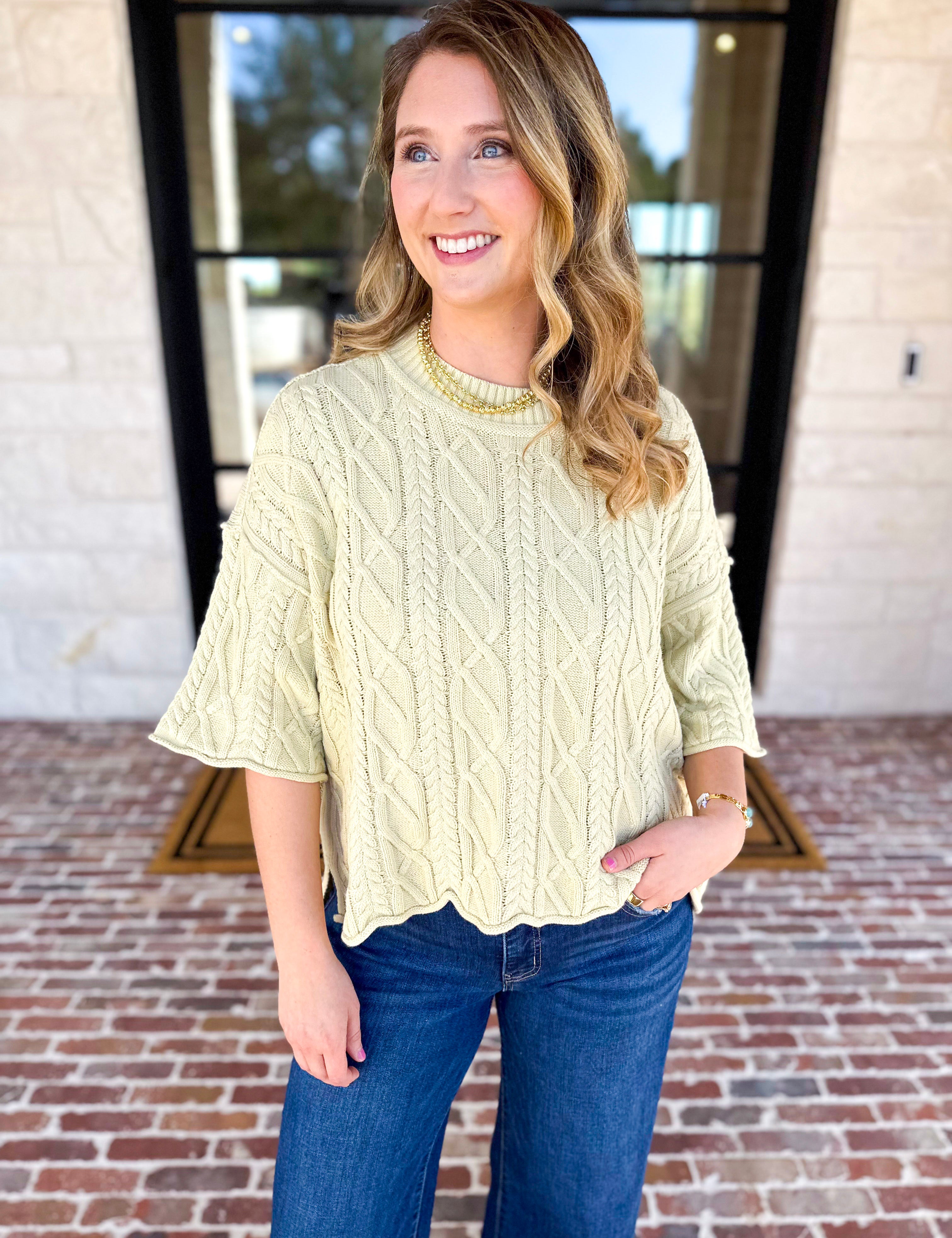 The Bailee Sweater Top - Kiwi-230 Sweaters/Cardis-RAE MODE-July & June Women's Fashion Boutique Located in San Antonio, Texas