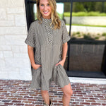 Fall Transition Mini Dress - Olive-510 Mini-ENTRO-July & June Women's Fashion Boutique Located in San Antonio, Texas