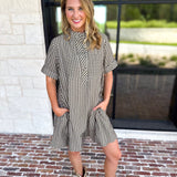 Fall Transition Mini Dress - Olive-510 Mini-ENTRO-July & June Women's Fashion Boutique Located in San Antonio, Texas