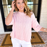 The Bailee Sweater Top - Pink-230 Sweaters/Cardis-RAE MODE-July & June Women's Fashion Boutique Located in San Antonio, Texas