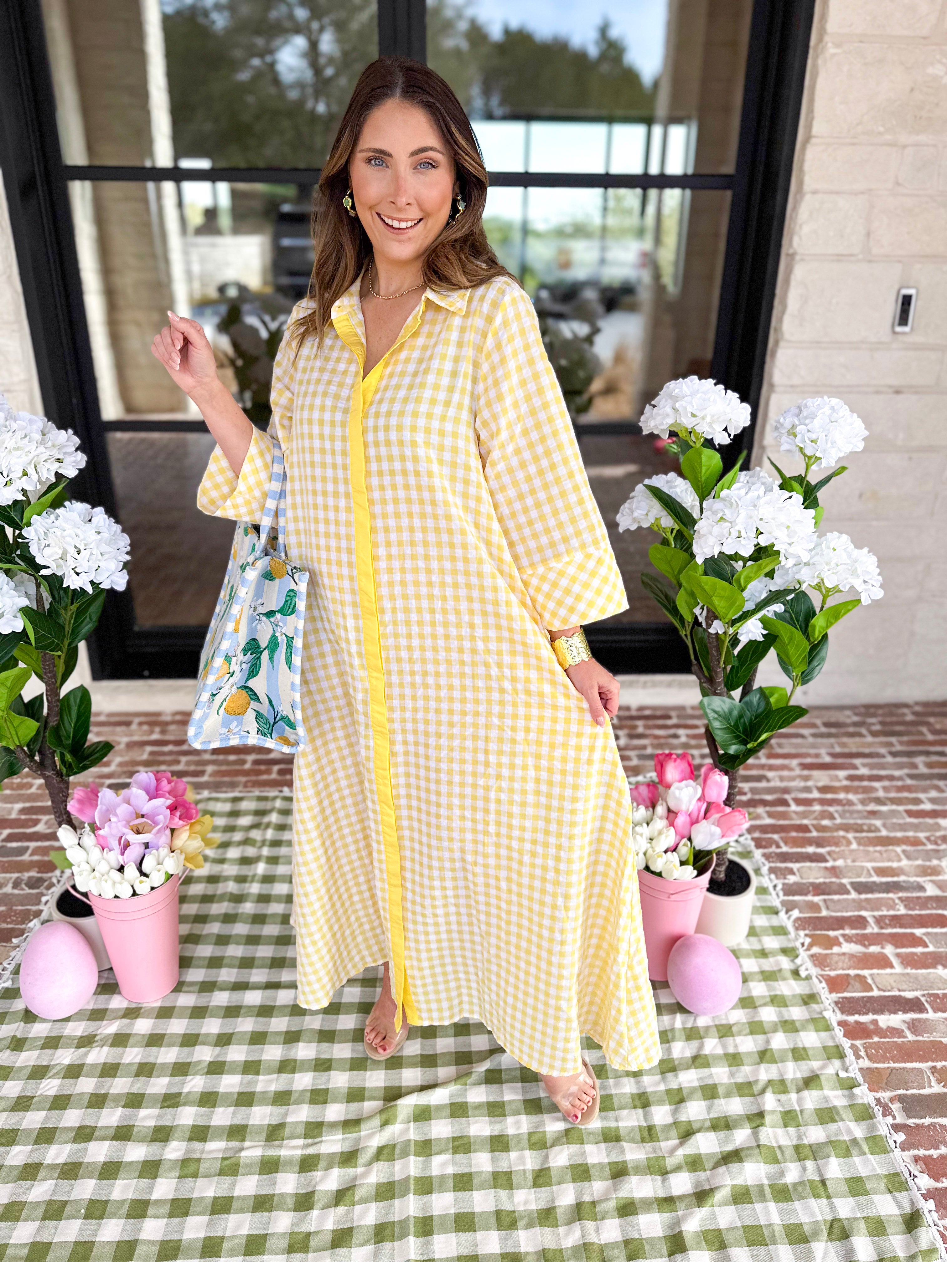 Spring Dreams Midi Dress - Yellow-500 Midi-ENTRO-July & June Women's Fashion Boutique Located in San Antonio, Texas