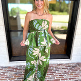 Sunset Floral Set - Matcha Green-500 Midi-ENTRO-July & June Women's Fashion Boutique Located in San Antonio, Texas