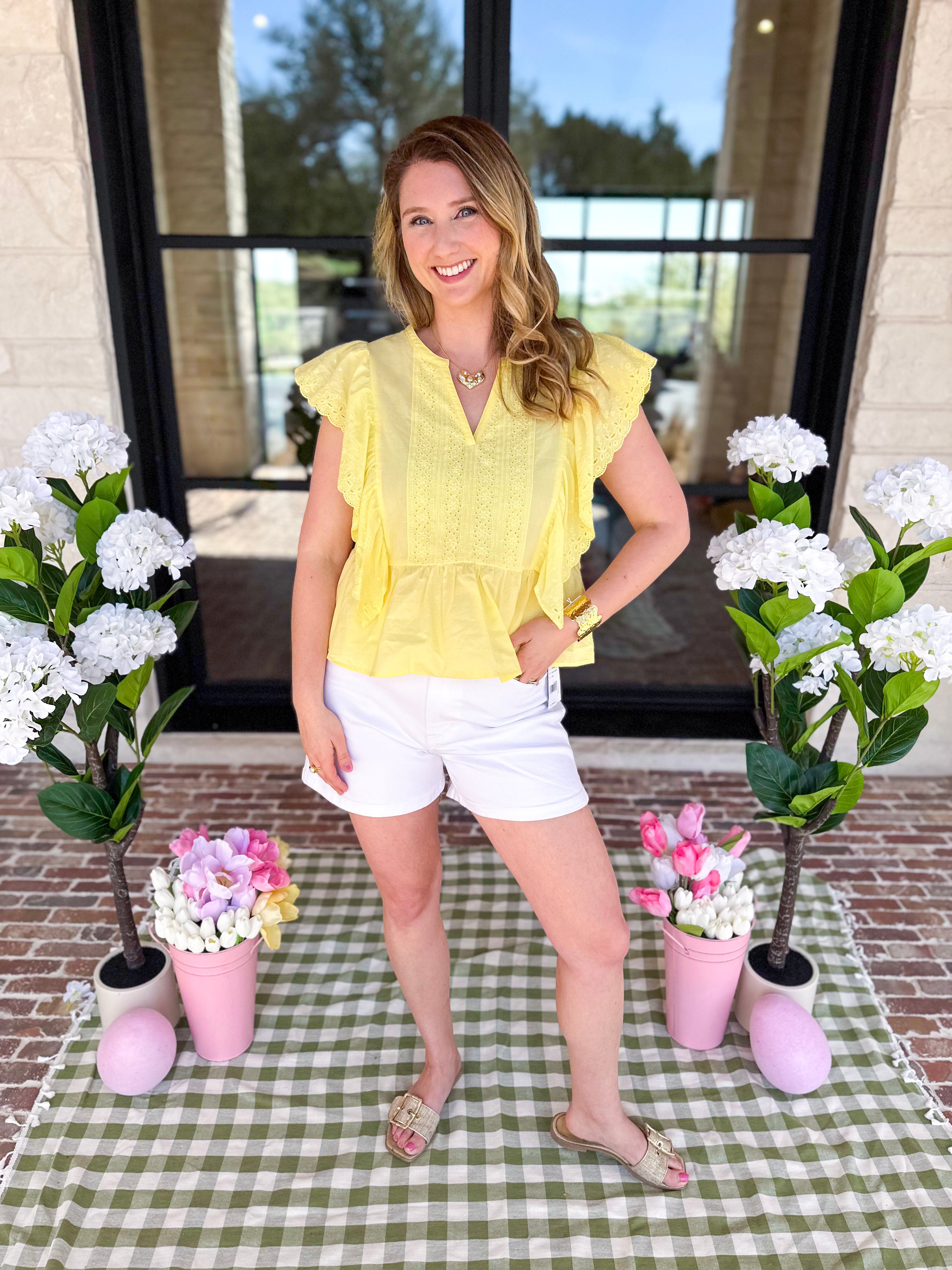Lemon Drop Blouse-200 Fashion Blouses-IN FEBRUARY-July & June Women's Fashion Boutique Located in San Antonio, Texas