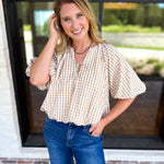 Fall Bubble Blouse-200 Fashion Blouses-ENTRO-July & June Women's Fashion Boutique Located in San Antonio, Texas