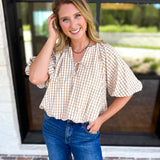 Fall Bubble Blouse-200 Fashion Blouses-ENTRO-July & June Women's Fashion Boutique Located in San Antonio, Texas