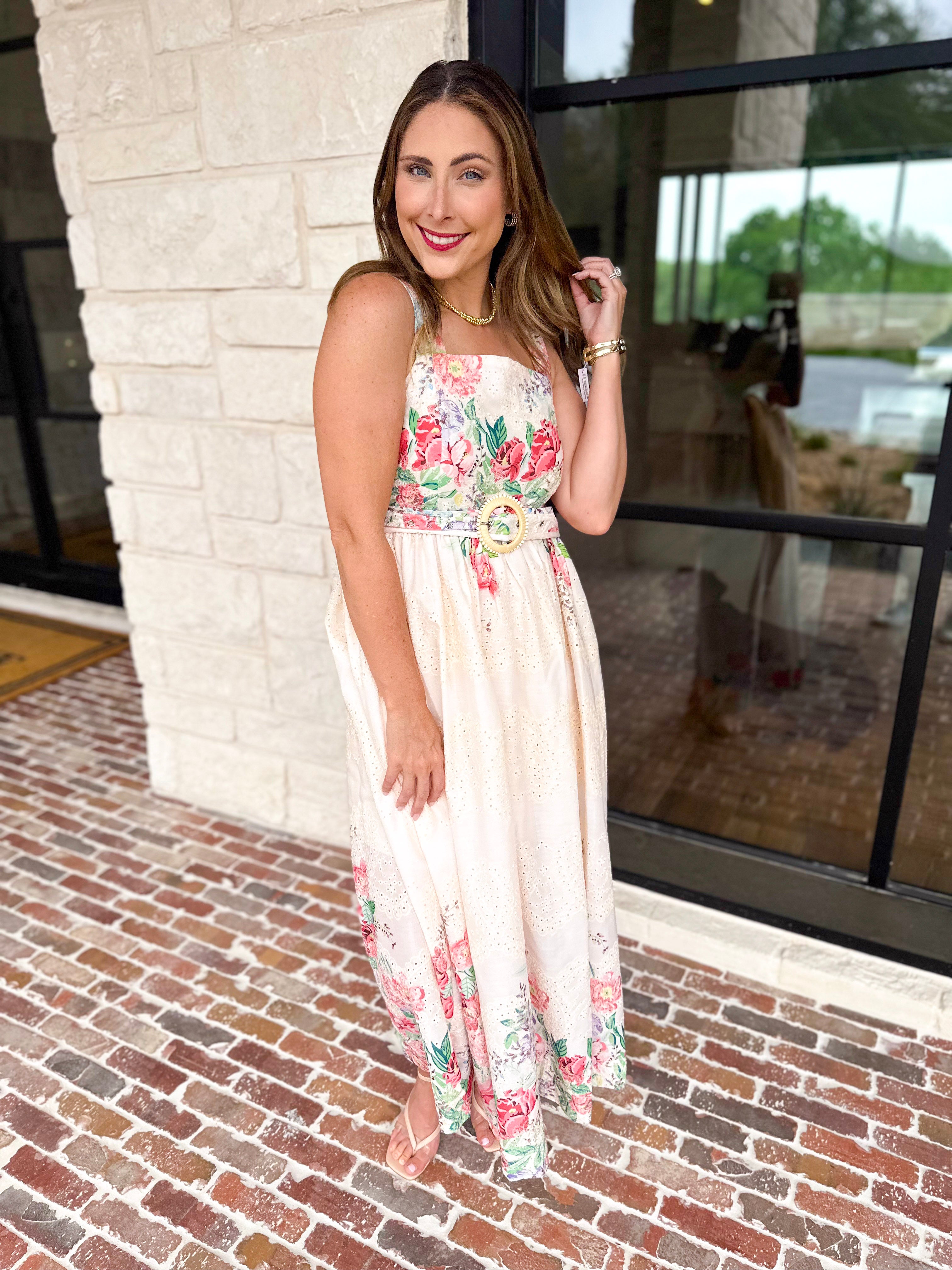 Summertime Garden Midi Dress-500 Midi-ENTRO-July & June Women's Fashion Boutique Located in San Antonio, Texas