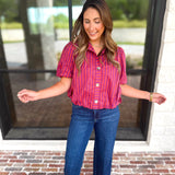 Coffee Date Blouse - Plum-200 Fashion Blouses-ENTRO-July & June Women's Fashion Boutique Located in San Antonio, Texas
