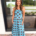 Carried Away Midi Dress - Turquoise-500 Midi-ENTRO-July & June Women's Fashion Boutique Located in San Antonio, Texas