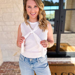 The Country Club Knit Sweater - Ivory-230 Sweaters/Cardis-ENTRO-July & June Women's Fashion Boutique Located in San Antonio, Texas