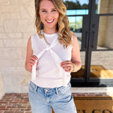 The Country Club Knit Sweater - Ivory-230 Sweaters/Cardis-ENTRO-July & June Women's Fashion Boutique Located in San Antonio, Texas