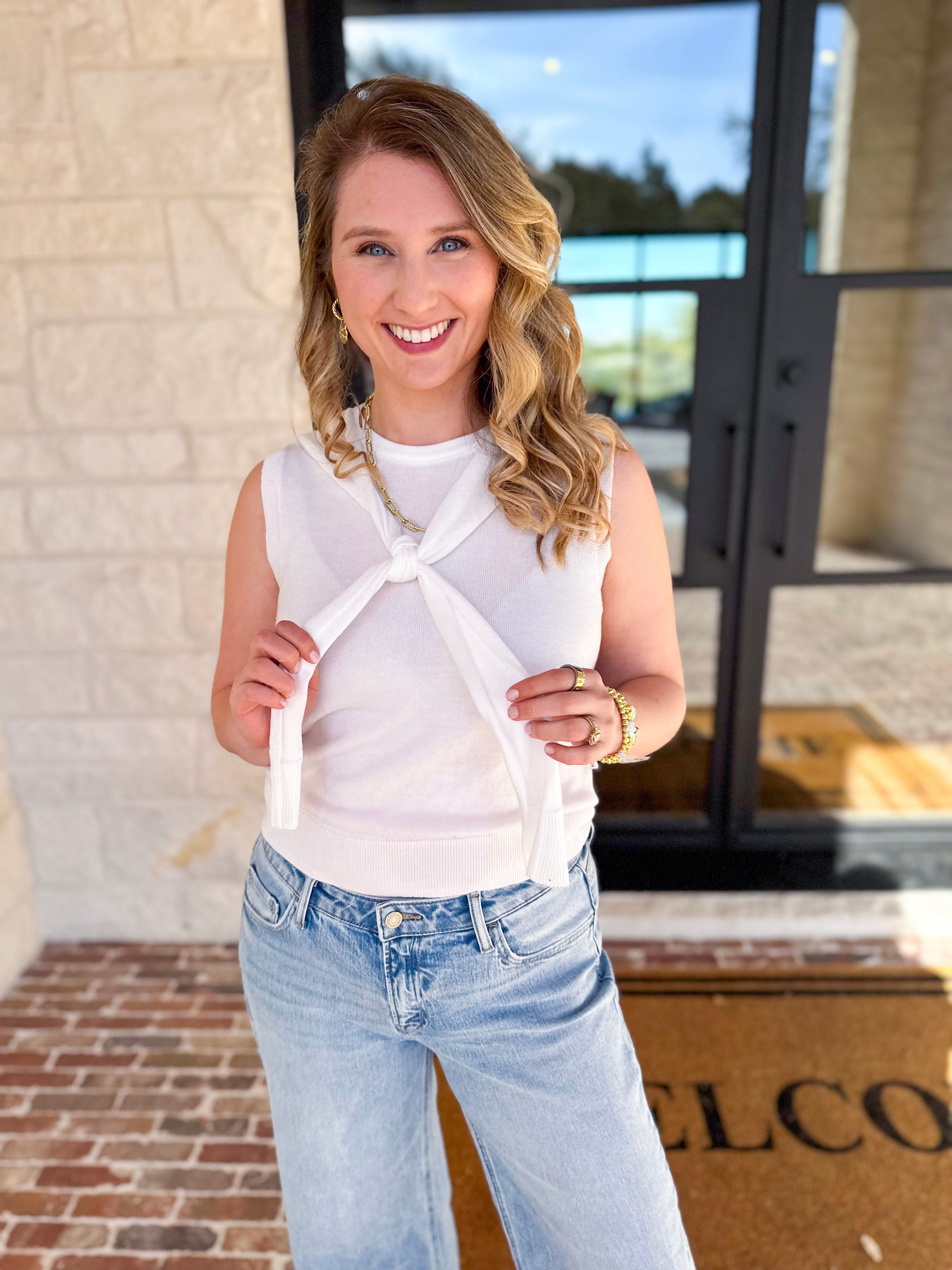 The Country Club Knit Sweater - Ivory-230 Sweaters/Cardis-ENTRO-July & June Women's Fashion Boutique Located in San Antonio, Texas