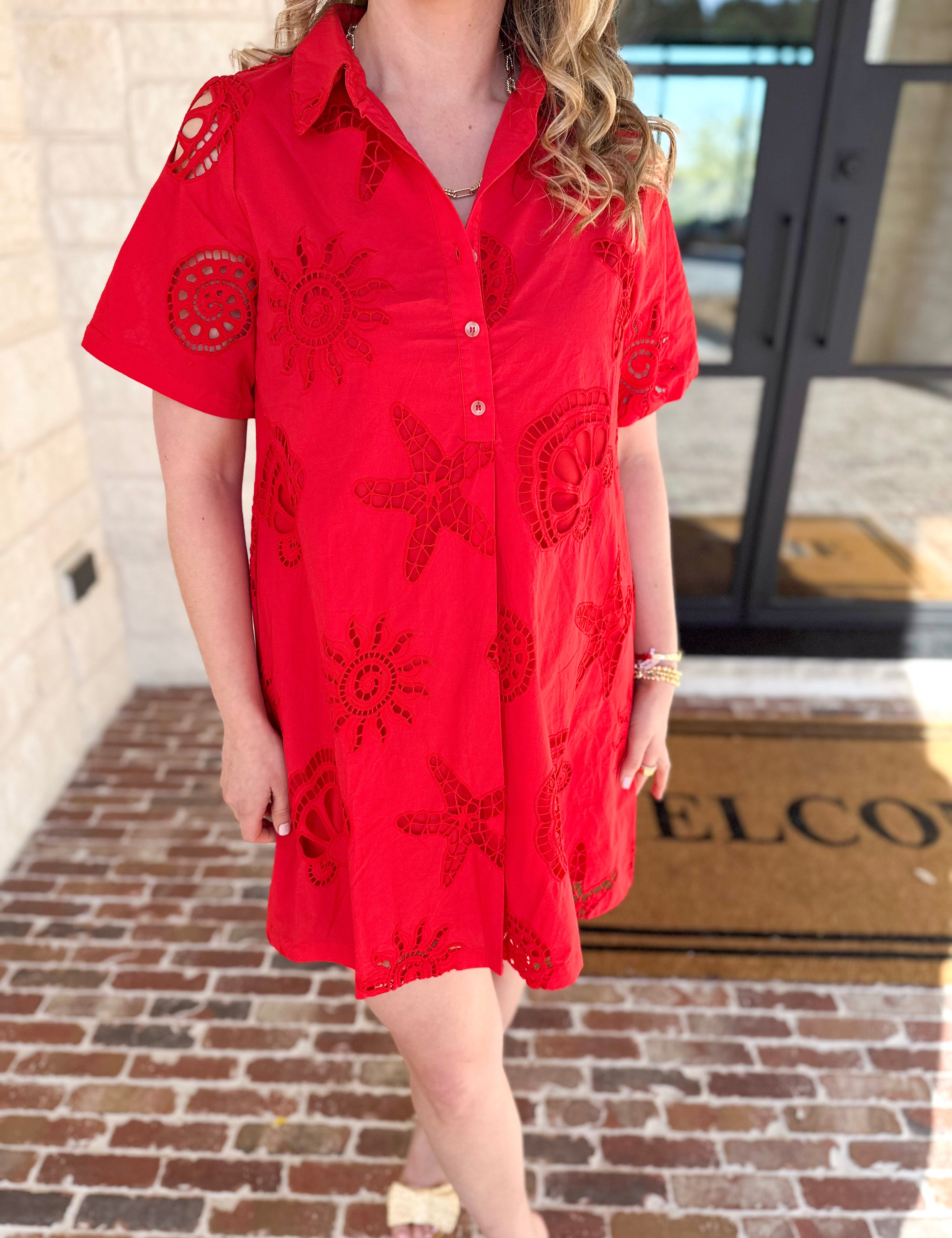 The Beachside Mini Dress - Red-510 Mini-JODIFL-July & June Women's Fashion Boutique Located in San Antonio, Texas