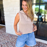 Knit Zip Tank-230 Sweaters/Cardis-FATE-July & June Women's Fashion Boutique Located in San Antonio, Texas