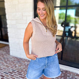 Knit Zip Tank-230 Sweaters/Cardis-FATE-July & June Women's Fashion Boutique Located in San Antonio, Texas
