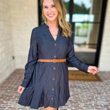Current Air - Chic Denim Daydream Mini Dress-510 Mini-CURRENT AIR CLOTHING-July & June Women's Fashion Boutique Located in San Antonio, Texas