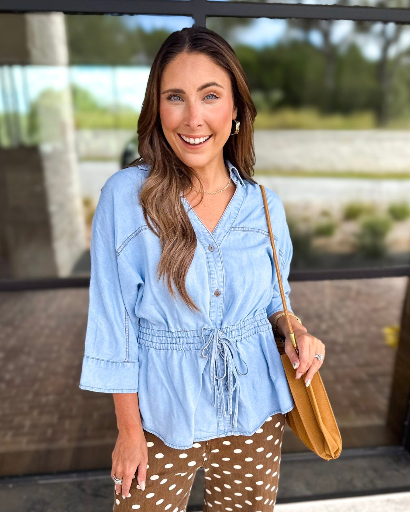 Easy Days Denim Top-200 Fashion Blouses-ENTRO-July & June Women's Fashion Boutique Located in San Antonio, Texas