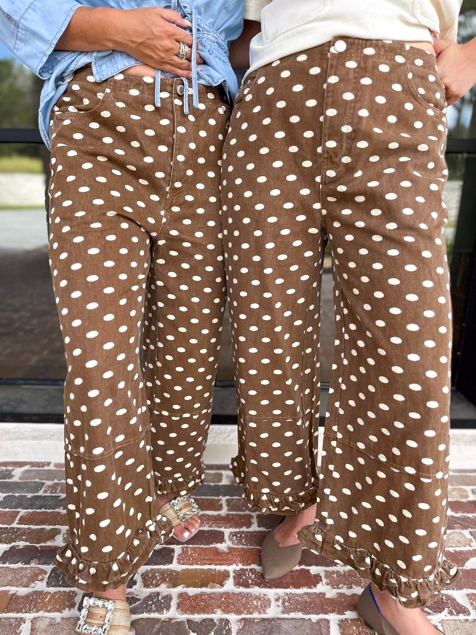 The Trendsetter Polka Dot Jeans-400 Pants-JODIFL-July & June Women's Fashion Boutique Located in San Antonio, Texas