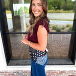 Cap Sleeve Knit Top - Eggplant-230 Sweaters/Cardis-PINCH-July & June Women's Fashion Boutique Located in San Antonio, Texas