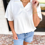 Everyday Pick Top - White-210 Casual Blouses-JODIFL-July & June Women's Fashion Boutique Located in San Antonio, Texas