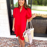 Refined Mini Dress - Red-510 Mini-JODIFL-July & June Women's Fashion Boutique Located in San Antonio, Texas