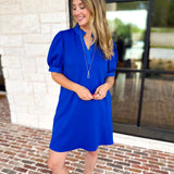 Refined Mini Dress - Blue-510 Mini-JODIFL-July & June Women's Fashion Boutique Located in San Antonio, Texas