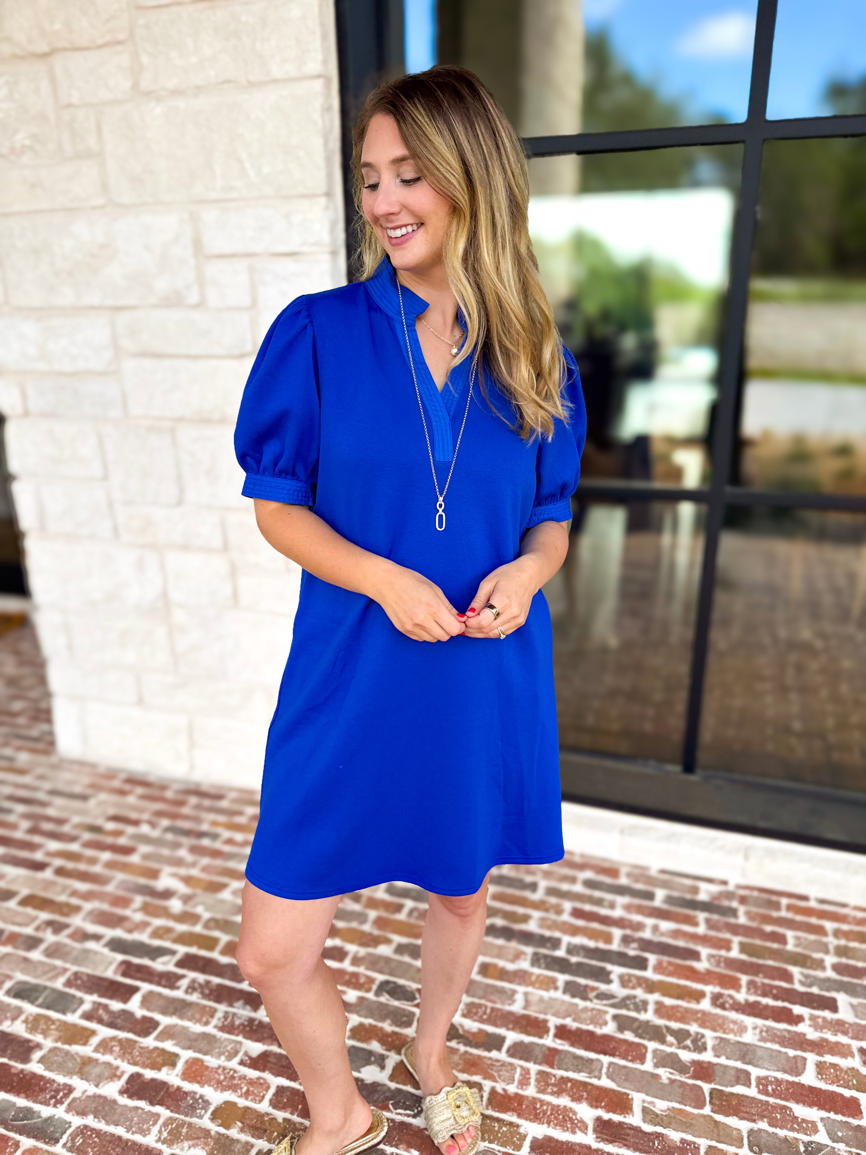 Refined Mini Dress - Blue-510 Mini-JODIFL-July & June Women's Fashion Boutique Located in San Antonio, Texas