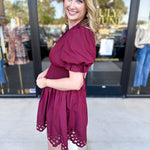 The Adeline Mini Dress - Wine-510 Mini-ENTRO-July & June Women's Fashion Boutique Located in San Antonio, Texas