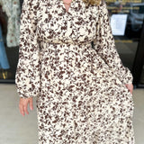 Fall Days Floral Midi Dress-500 Midi-POLOGRAM-July & June Women's Fashion Boutique Located in San Antonio, Texas