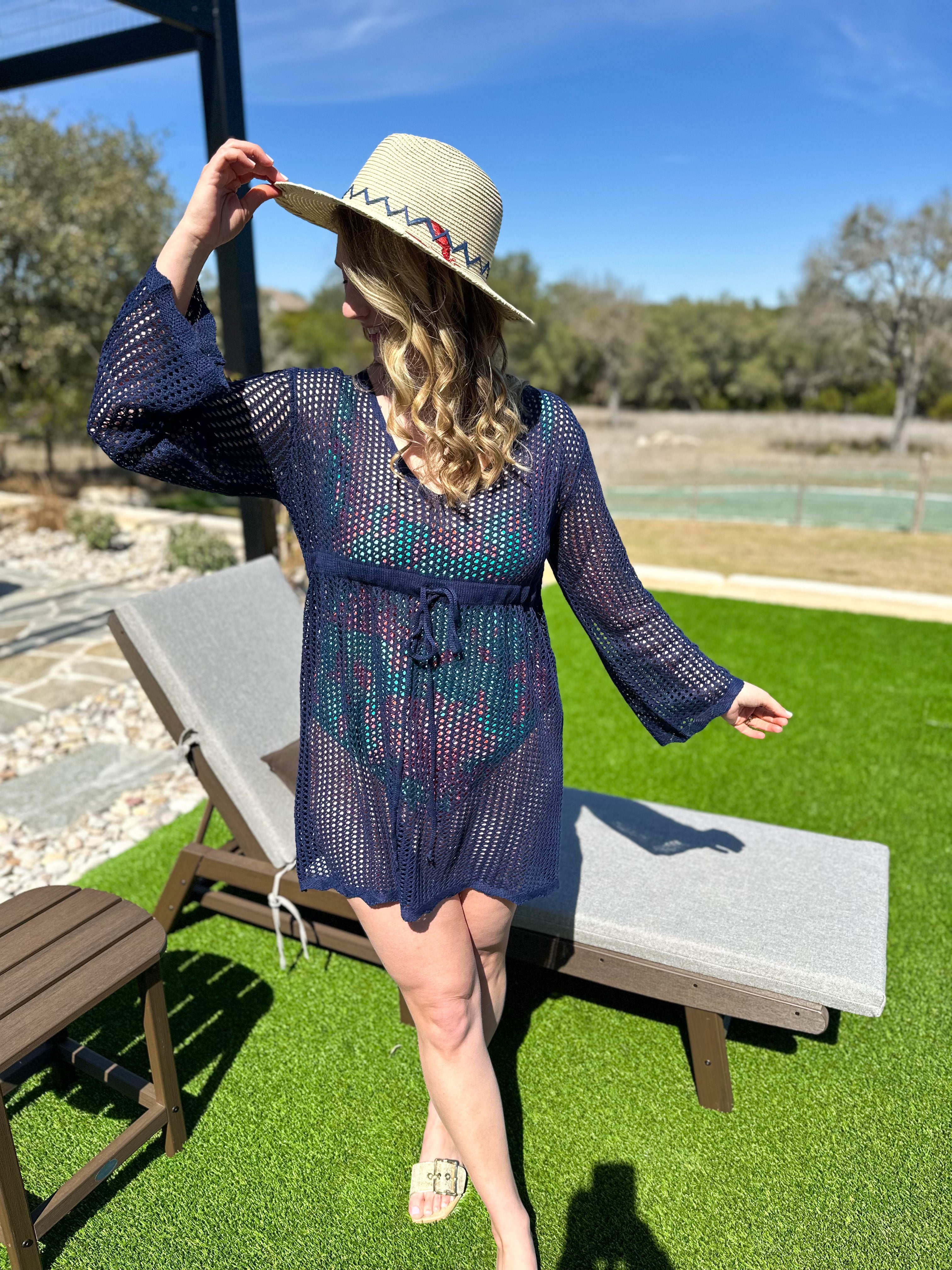 Marina Cover Up - Navy-300 Athleisure/Lounge-SHIRALEAH-July & June Women's Fashion Boutique Located in San Antonio, Texas