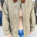 Barn Jacket - Olive-600 Outerwear-AARON & AMBER-July & June Women's Fashion Boutique Located in San Antonio, Texas