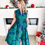 Teal & Bold Blue Midi Dress-500 Midi-FATE-July & June Women's Fashion Boutique Located in San Antonio, Texas