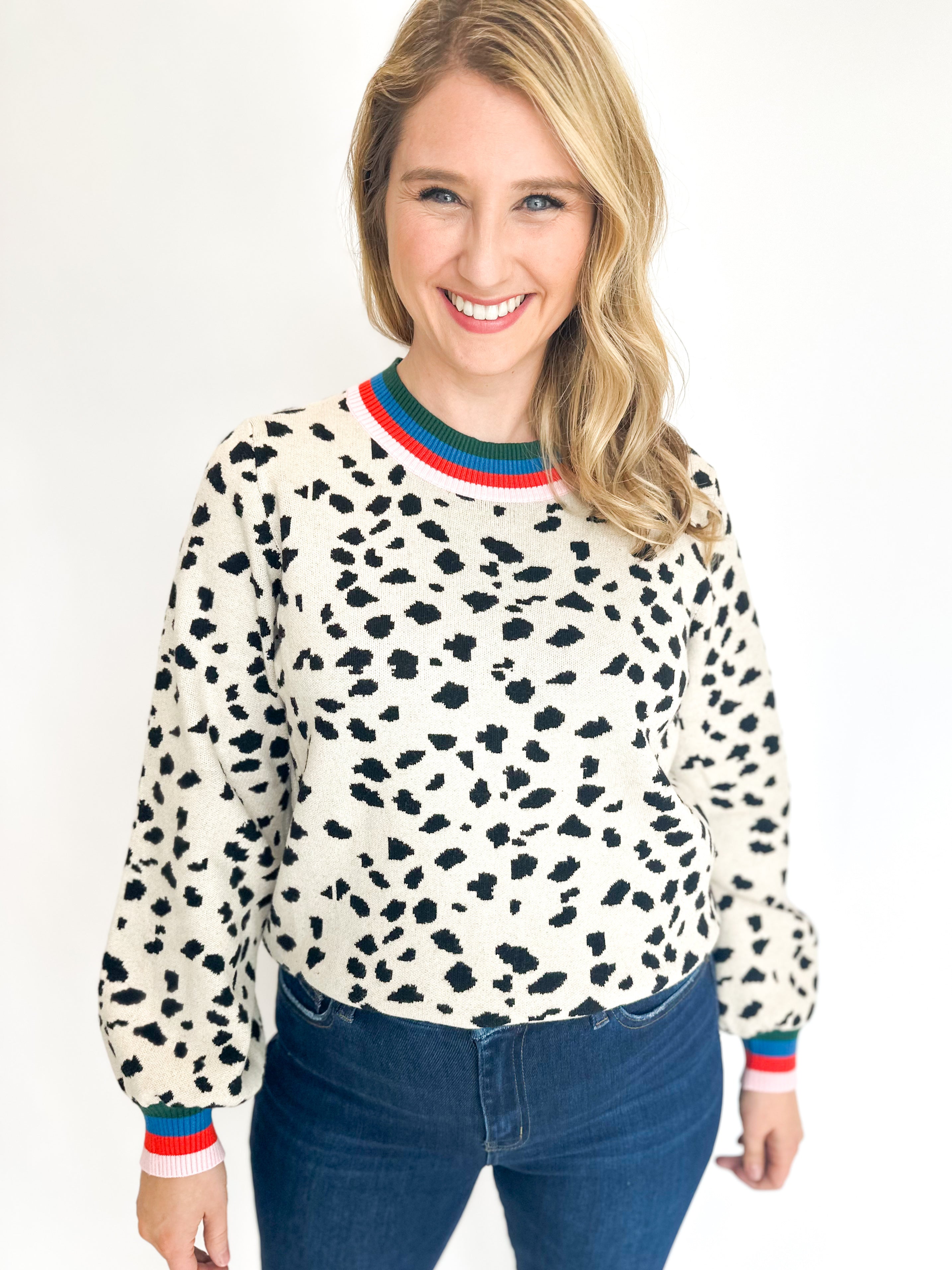 Modern Leopard Contrast Sweater Top-230 Sweaters/Cardis-FATE-July & June Women's Fashion Boutique Located in San Antonio, Texas