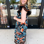 Deep Tones Floral Midi Dress-500 Midi-ENTRO-July & June Women's Fashion Boutique Located in San Antonio, Texas