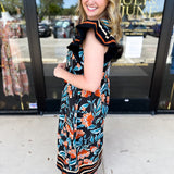 Deep Tones Floral Midi Dress-500 Midi-ENTRO-July & June Women's Fashion Boutique Located in San Antonio, Texas