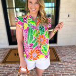 Take Me To The Tropics Blouse-200 Fashion Blouses-FATE-July & June Women's Fashion Boutique Located in San Antonio, Texas